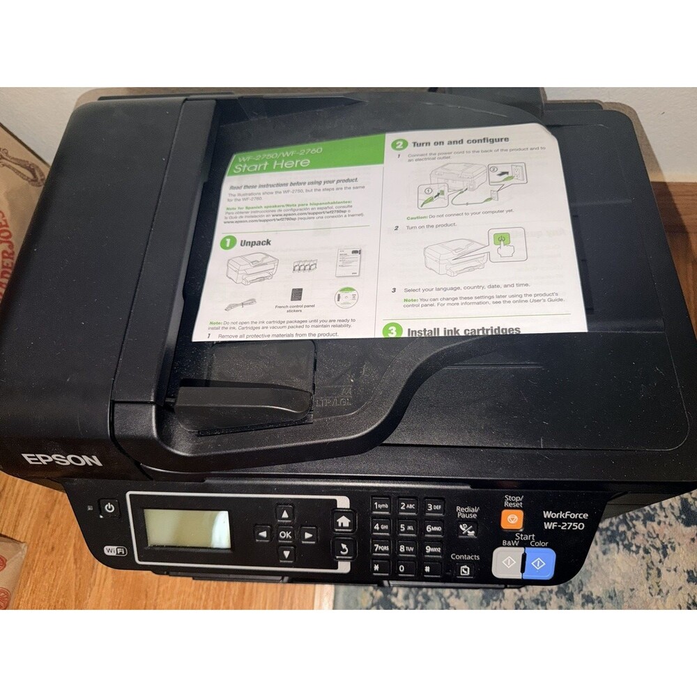 Epson WorkForce WF-2750 Wireless Color Inkjet All-In-One Printer Print Scan Fax